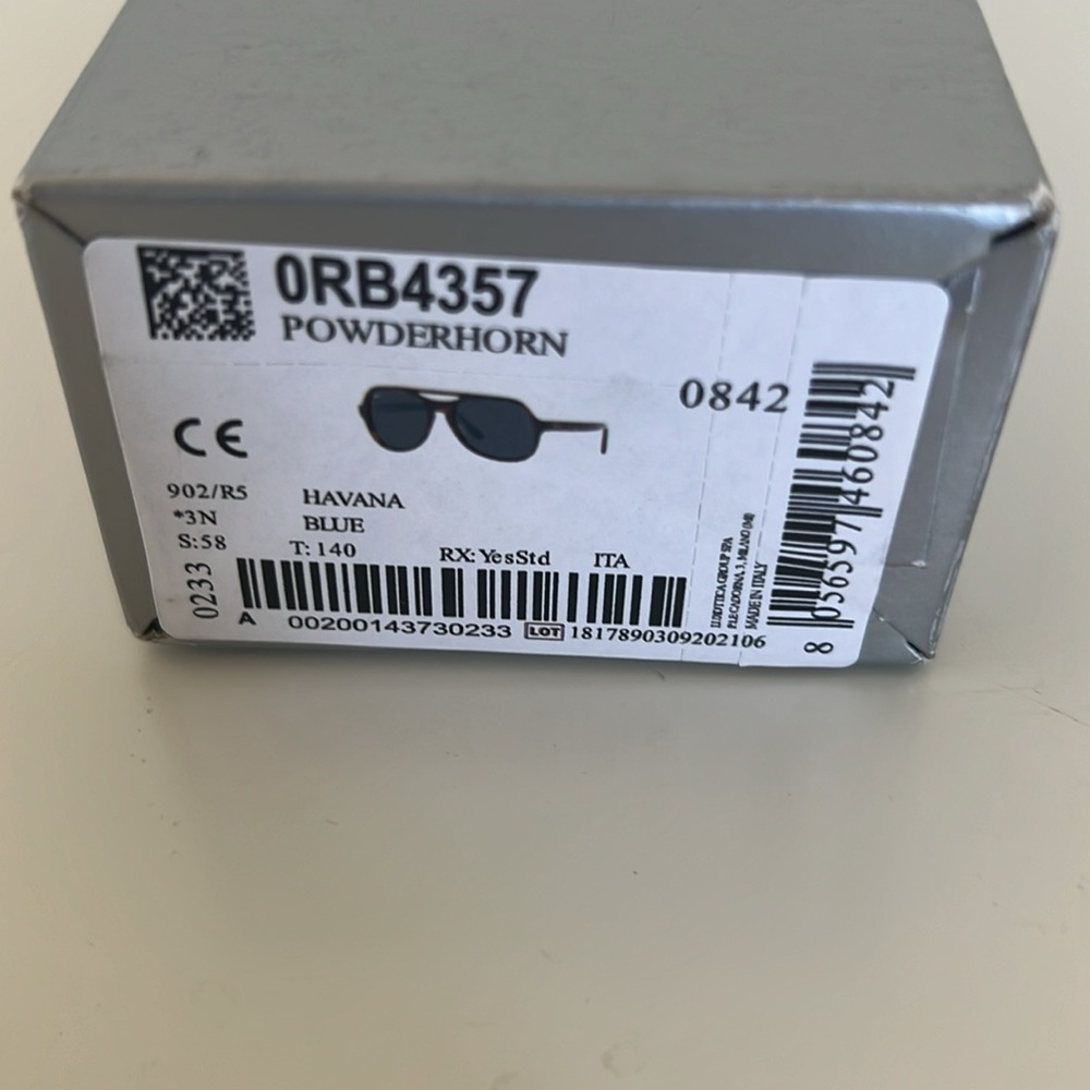 Rayban Powderhorn 4357 58/17 Sunglasses RB4357 Ray Ban Havana Blue - Picture 5 of 11